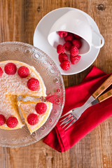 Raspberry cheesecake. 