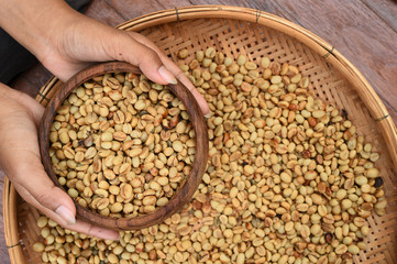 Close up of coffee beans for background