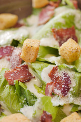 salad with bacon, cheese and dressing