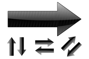 Arrows. Set of black web signs