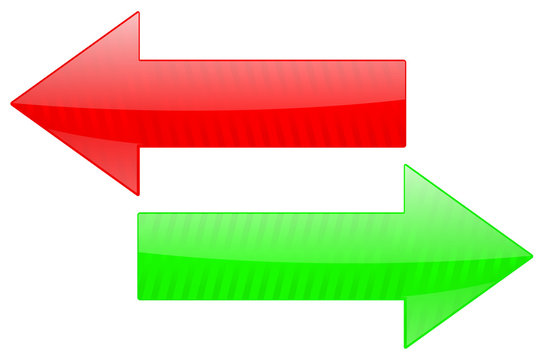 Arrows. Green and red, right and left