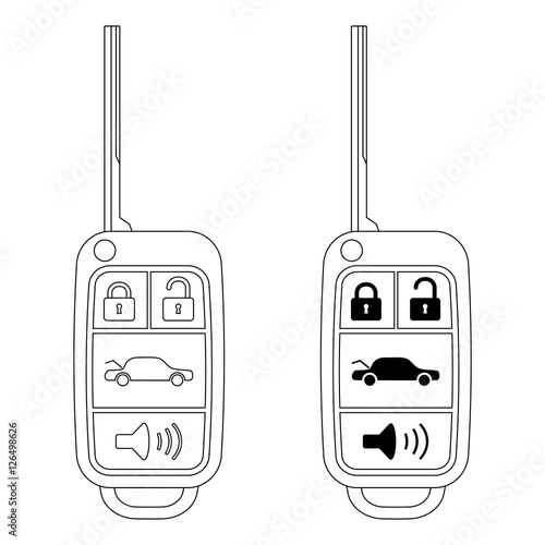 "Car key outline" Stock image and royalty-free vector files on Fotolia