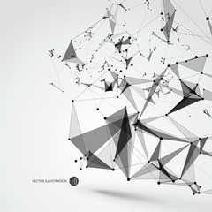 Abstract graphic consisting of points, lines and connection, Internet technology.