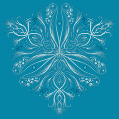 Vector art deco pattern with abstract flowers in fashion style.