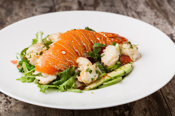 lobster with salad