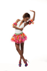 brazilian dancer isolated on white