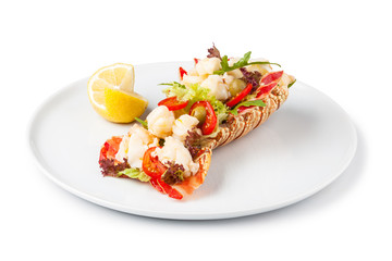 lobster with salad