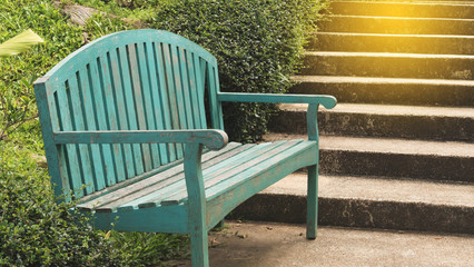 bench for relaxing in garden park