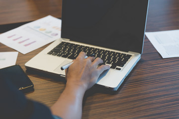 businessman working with document and computer in office workpla