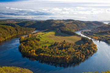 Famous view on Vltava river,  Czech Republic