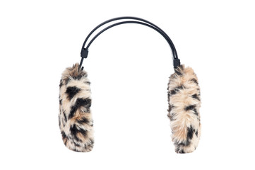 leopard ear-muffs isolated