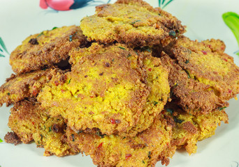 Fried fish on the white plate