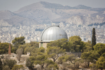 Obraz premium Observatory Building at Nymphs' Hill in Thissio, Athens, Greece