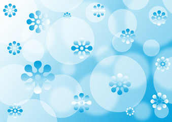 Flowery background in blue and white