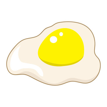 fried egg isolated illustration on white background