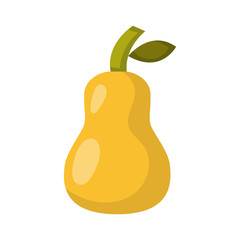 Vector cartoon isolated yellow pear