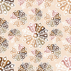 Beautiful retro seamless pattern, vintage texture. Volumetric pattern. Ethnic.