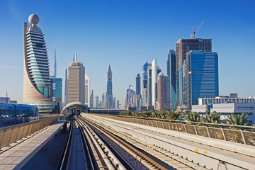 Obraz na płótnie Canvas metro subway tracks in the united arab emirates