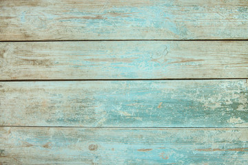 Naklejka premium Old weathered wood plank painted in blue