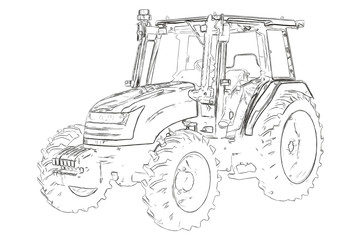 Outlines of the agricultural tractor