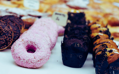 Donut und Muffin Close-Up