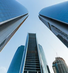 Gordijnen Skyscrapers buildings in Abu Dhabi, United Arab Emirates © arbalest