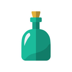 Flat rum bottle icon isolated vector illustration. Cartoon symbol in material flat style design.