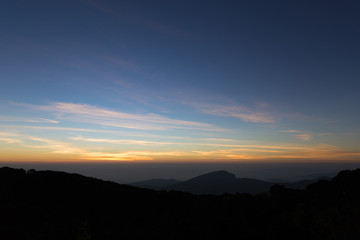 Fototapeta na wymiar mountain landscape with sky at dawn
