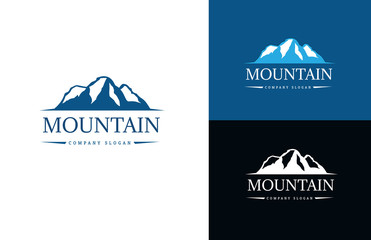 Mountain logo, adventures and outdoor logo, vector logo template.