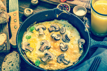 Scrambled eggs, simple brunch or breakfast