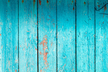 Fototapeta na wymiar background vertical wooden planks with turquoise paint