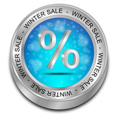 Winter Sale Button - 3D illustration