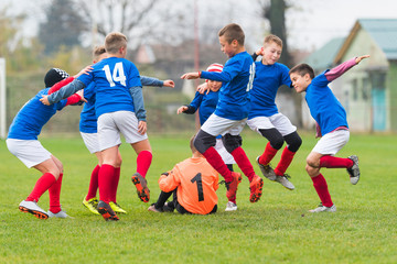 Obraz premium Football Team Celebrating