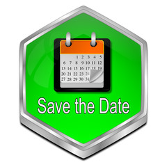 Save the Date Button - 3D illustration