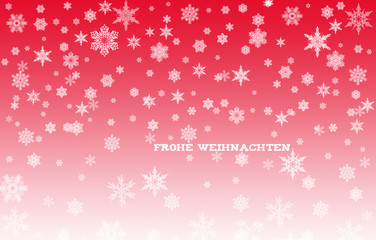 Frohe Weihnachten Motiv Schneeflocken in rot