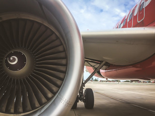 a airplane turbine detail , selective focus