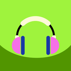 flat vector icon design collection music headphones