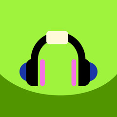 Fototapeta na wymiar flat vector icon design collection music headphones