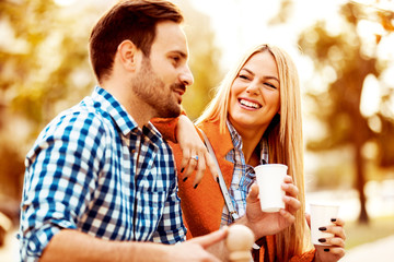 Couple enjoying outside