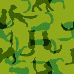 camouflage background with green shades cats
