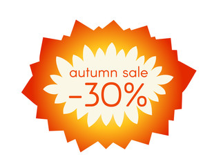 Autumn sale sticker.  Vector illustration
