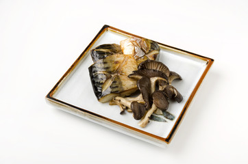 焼き塩サバときのこ