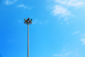 crossroad spotlight with sky background