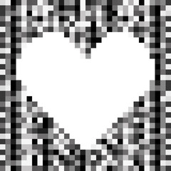 pixelated heart cartoon icon image vector illustration design 