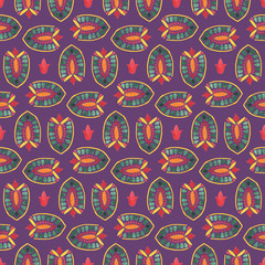 Seamless watercolor pattern: India