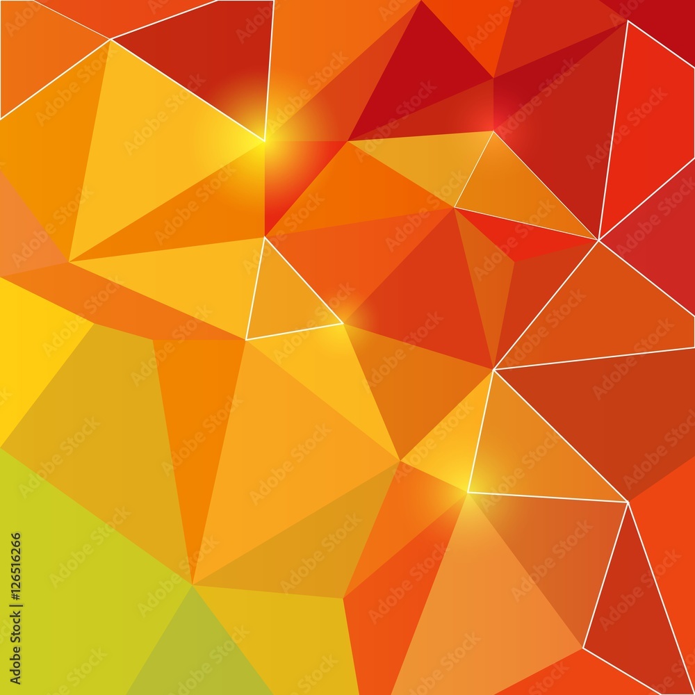 Poster triangle shiny orange backround