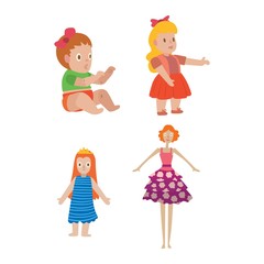 Obraz na płótnie Canvas Doll girl toy vector character
