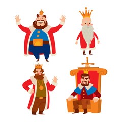 Kings cartoon vector set.