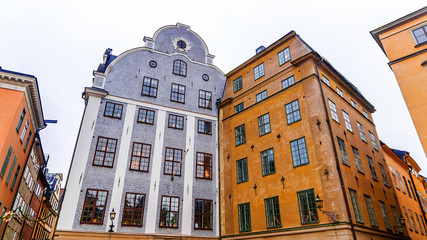 facades of old buildings in Stockholm