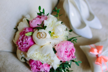 morning preparation of the bride. wedding accessories